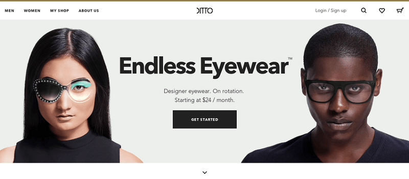 Ditto 透過動畫展示兩種眼鏡型號效果